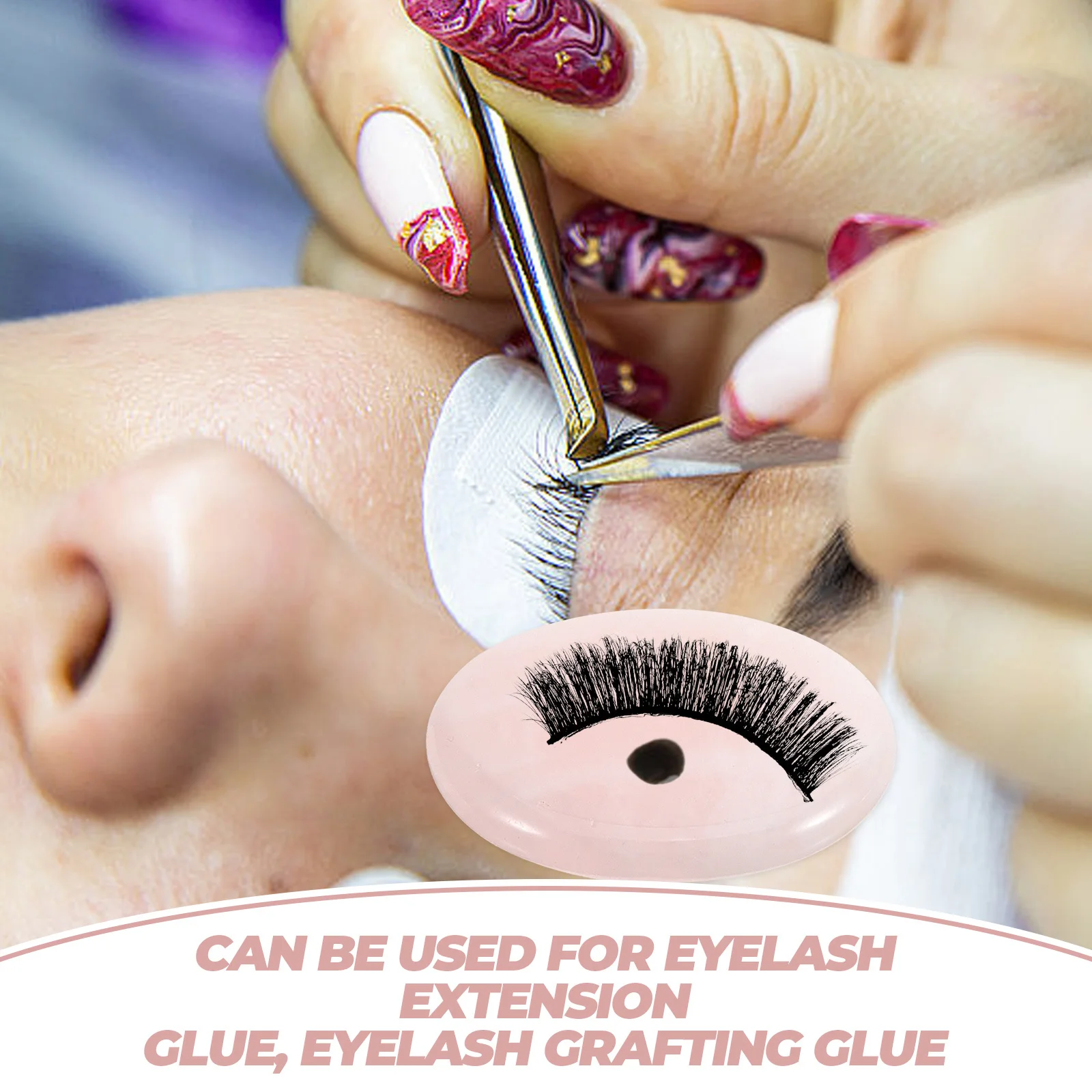 3 szt. Jadeitowe podstawki na klej do rzęs, tacki do przedłużania rzęs do aplikacji sztucznych rzęs, precyzyjne wykonanie, mały rozmiar, oszczędność miejsca