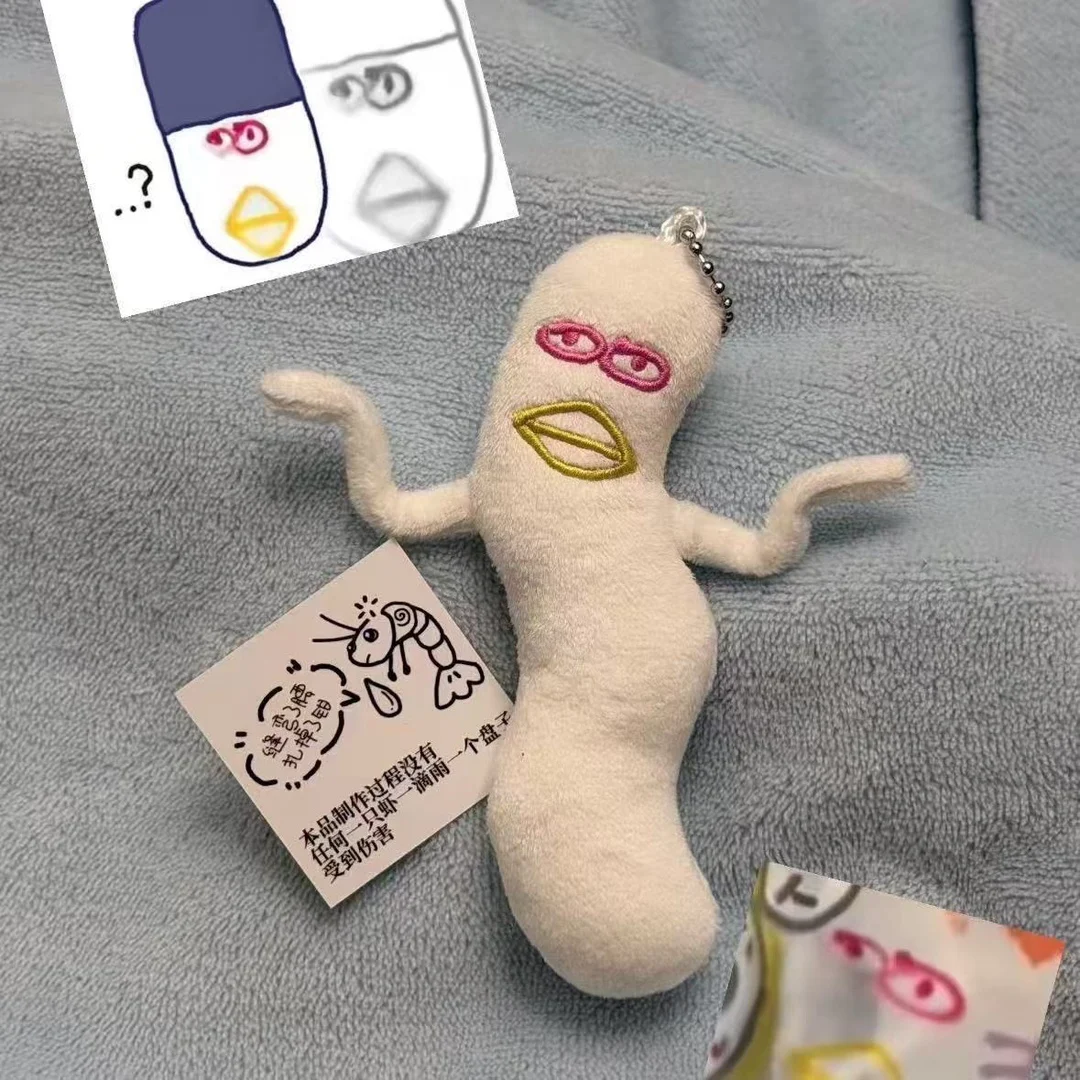 Lustiger Meme-Plüsch-Schlüsselanhänger, seltsamer, hässlich-süßer Taschenanhänger, beweglicher, weicher Stofftier-Anhänger, kreativer Schulranzen-Anhänger, ausgefallenes Geschenk für Freunde – Detail 3