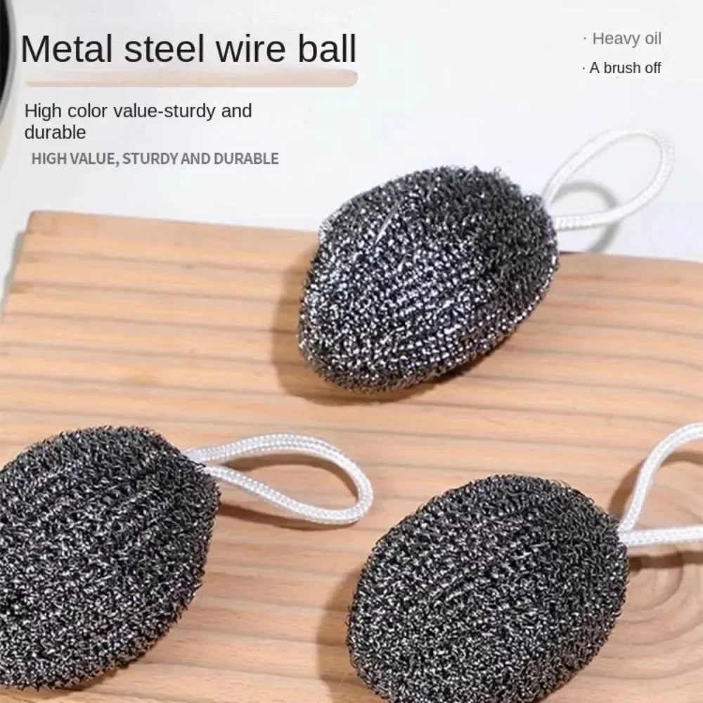 Can Hang Large Melon Steel Ball Stainless Steel Dishwashing Pot Brush Cleaning Kitchen Household Does Not Drop Wire Hanging Rope