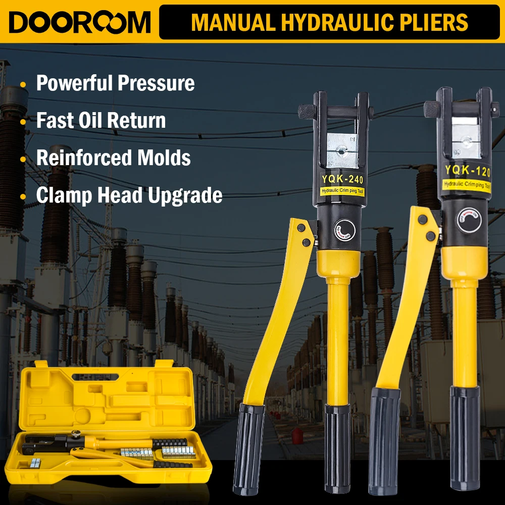 

Гидравлический обжимной инструмент DOOROOM, инструмент для гидравлического сжатия, регулируемое давление 16-300 мм, кабель давления