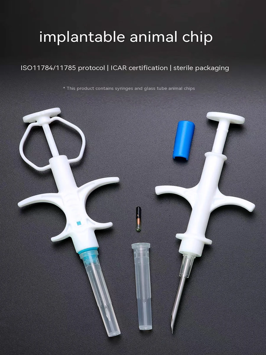 10 Uds jeringa para animales ID implante mascota EM4305 Chip ISO11784/85 134,2 MHZ FDX-B RFID inyección Microchip para mascotas