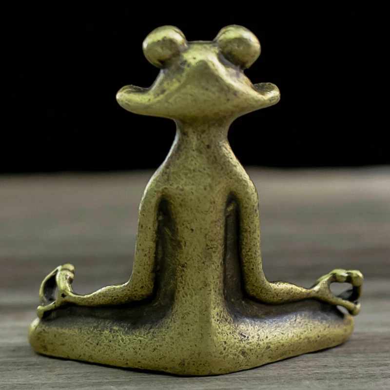1 قطعة مقبس البخور النحاسي الرجعية زن الضفدع الحلي الصلبة النحاس النقي الضفدع الشاي حامل البخور الحيوانات الأليفة الحلي