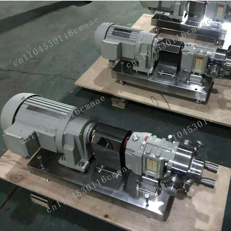 Bomba transportadora de pasta coloidal química para alimentos de gran caudal LX3A, bomba de rotor de leva de acero inoxidable