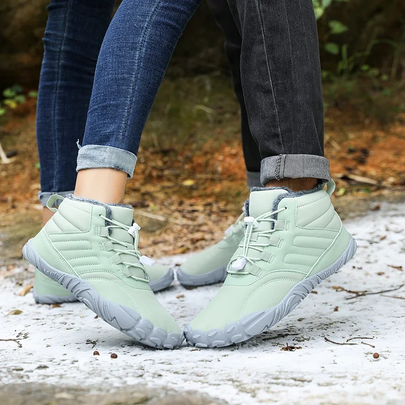 Winter Warm Laufen Barfuß Schuhe Frauen Männer Gummi Camping Turnschuhe Wasserdicht Nicht-Slip Atmungsaktiv für Outdoor-Walking