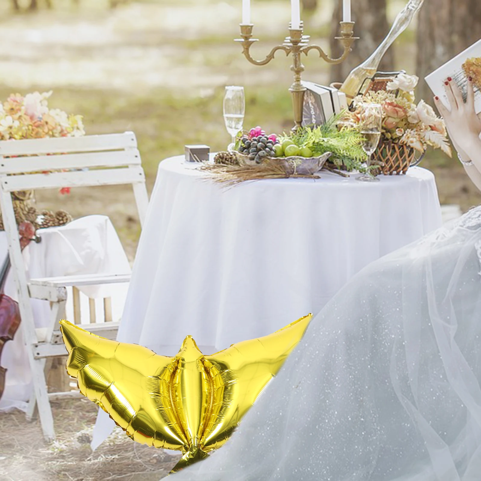 

6pcs White Dove Balloons Golden Party Decor Supplies Wedding Peaceful Release Balloon Accessories Aluminum Foil Design Event