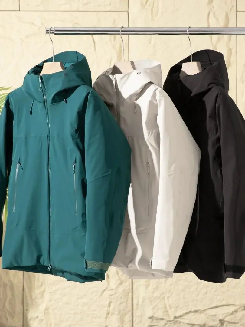 한정판 컬러! 야외용 삼중 방수 원단! 유니섹스 커플 스타일 가을 겨울 90% 오리털 후드 캐주얼 다운 재킷 트렌디