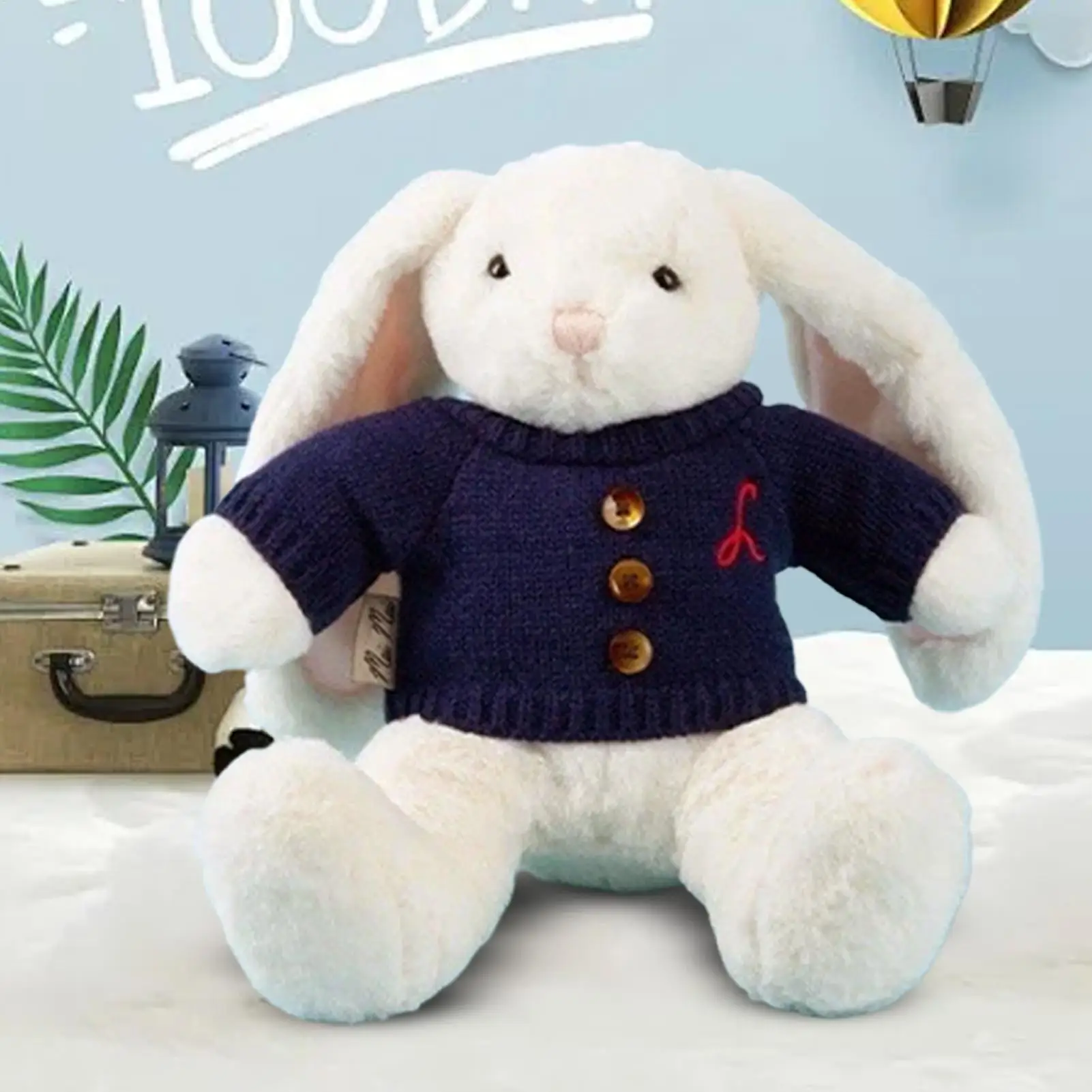 

26 см милый кролик плюшевая игрушка мягкие длинные уши кролик кукла забавный детский спальный компаньон рождественские украшения подарки для детей