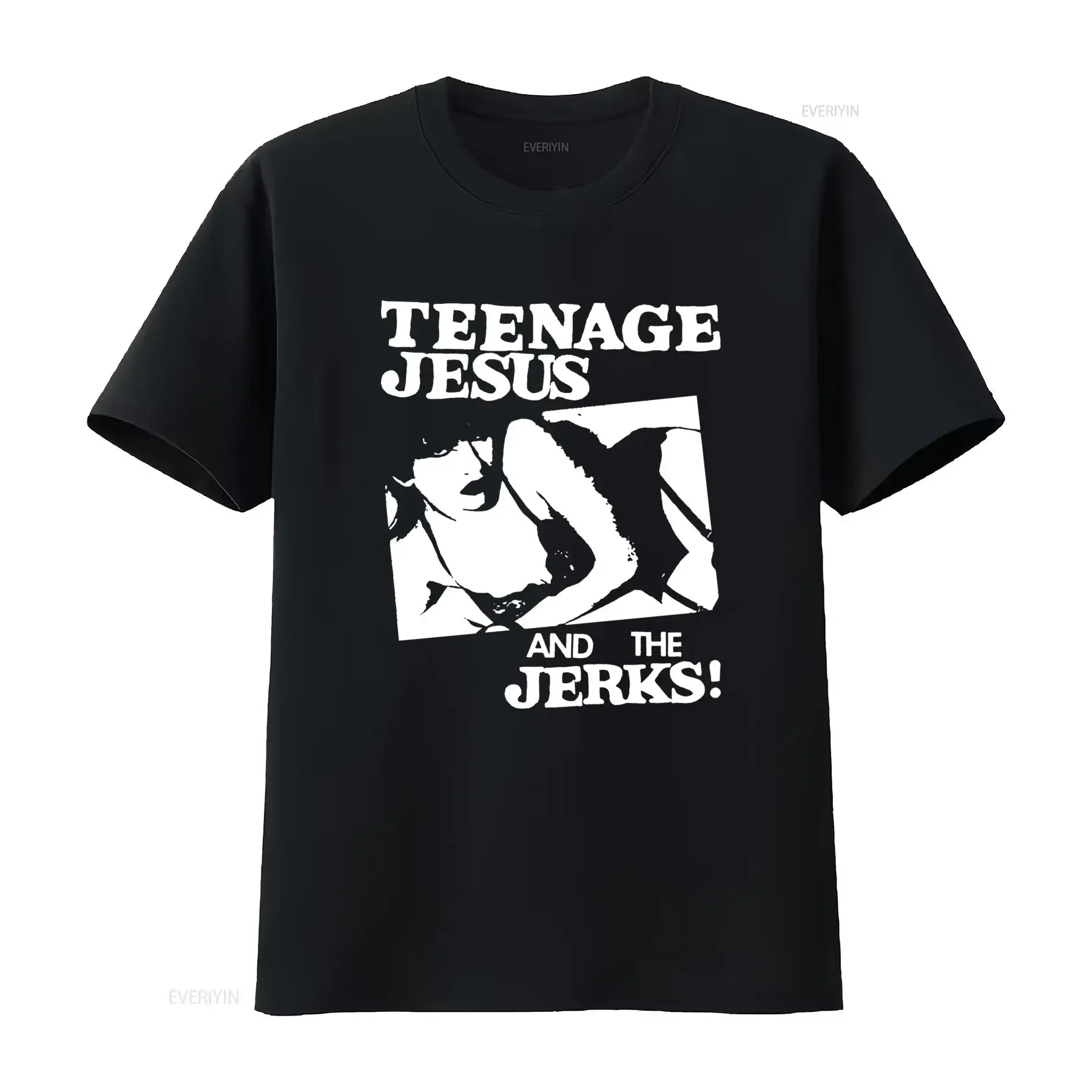 Camiseta clásica T Shirtnage Jesus And The Jerks, camiseta gótica de música rock punk, ropa de calle informal lavada vintage, versátil y cómoda