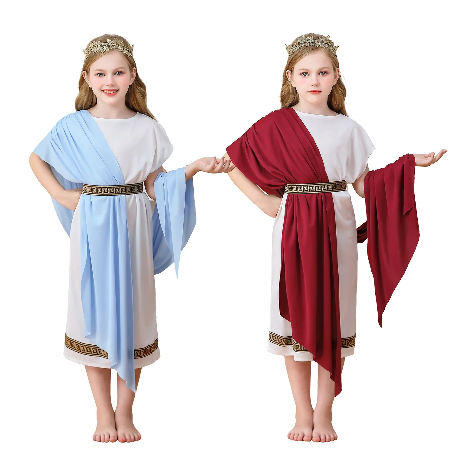 

Halloween Costume Children's Ancient Goddess Roman Robe Cos Long Skirt Prince Princess Set Headwear Boys' Roman Prince Outfit
