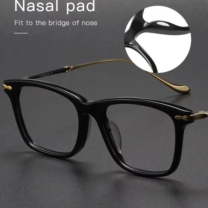 Latest Ultra-light Trendy Retro Blue Light Blocking Eyeglasses Frames Transparent Eyeglasses Titanium Acetate Optical Frames