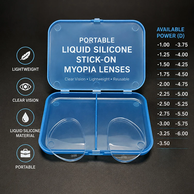 2026 Myopie-Linsen: Neue Technologie Silikon-Myopie-Patch, tragbare selbstklebende Sonnenbrille, Schwimmbrille, Sportbrille, Schutzbrille – Detail 2