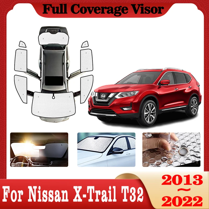 

Car Full Covers Sun Visor For Nissan X-Trail T32 2013~2022 2021 2020 Car Protection Windows Sun Visor Sunshade Cover Accessories