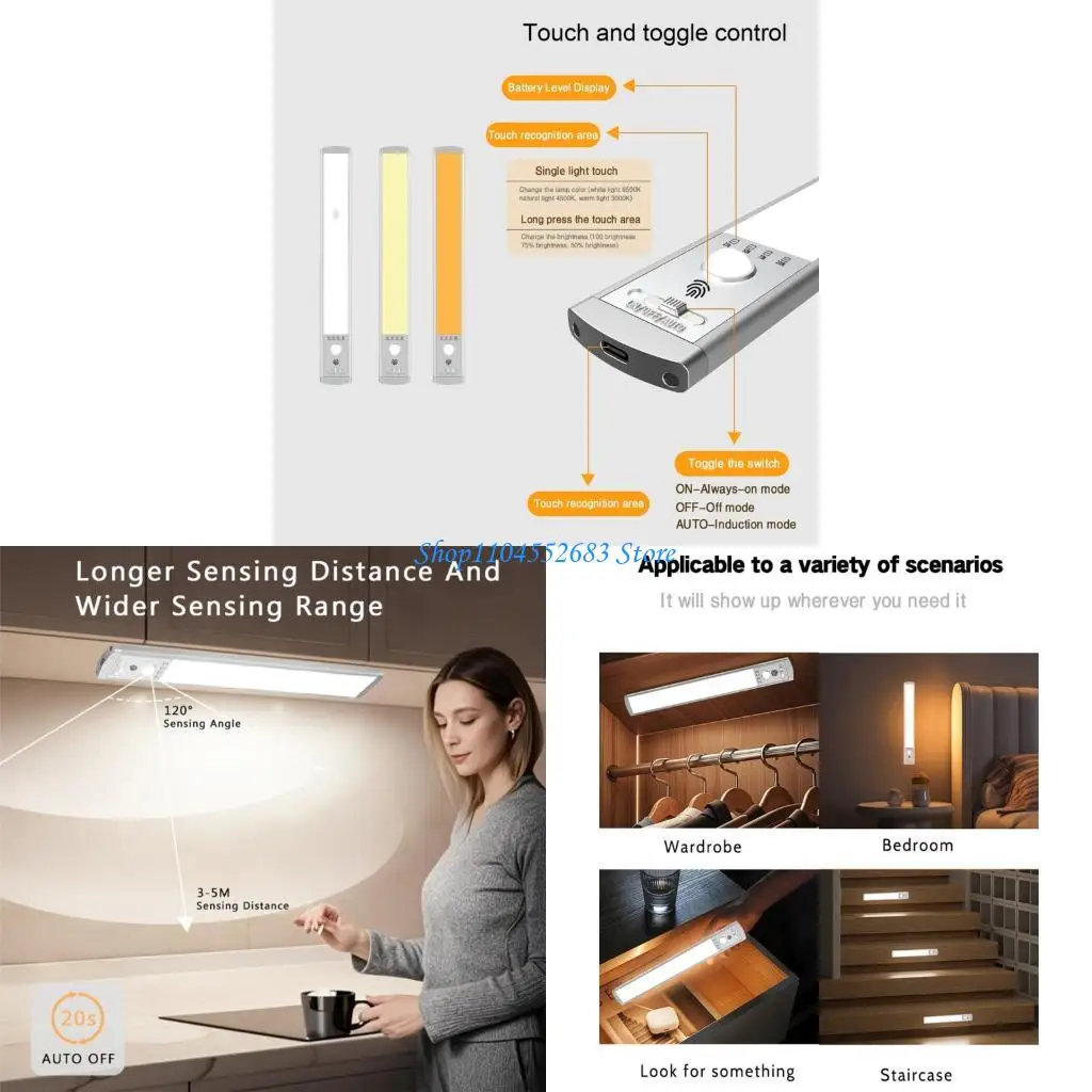 Y6GD Attractive Brightened Club For Kitchen Cabinets Offering Three Light Approaches And Touch Control
