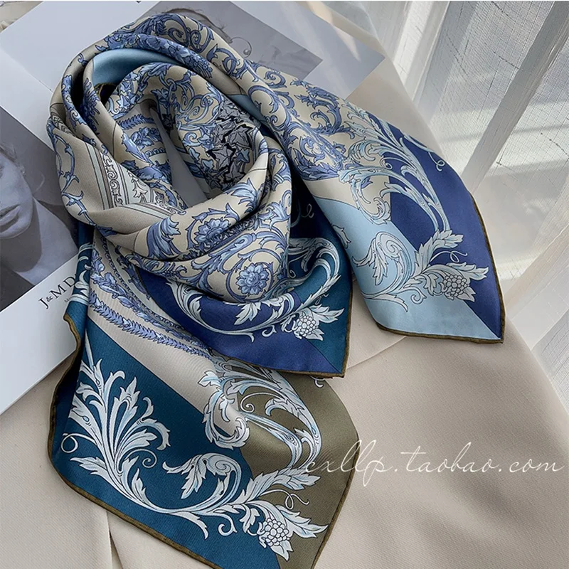 90 Silk Scarf 100% Real Silk Scarf Shawl Neckerchief 14mm 35