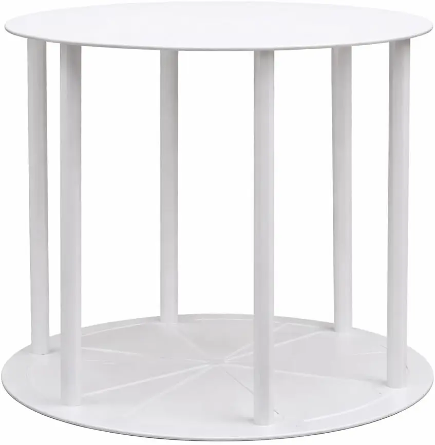 Tiered Wedding Cake Separator Stand, White Plastic Fountain Separator Cake Stand with (2) 18-Inch Round Plates and (6) 15-Inch Columns, 18-Inch Plates