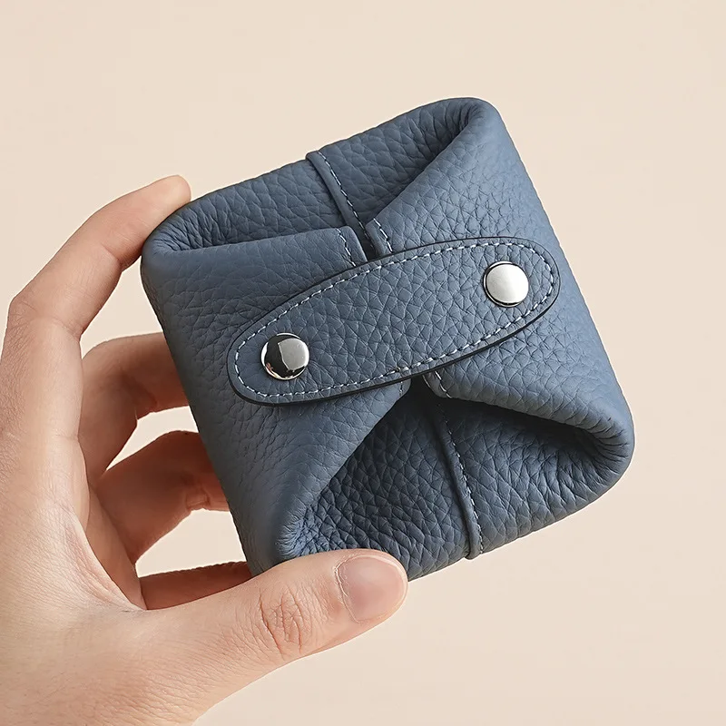 

Genuine Leather Coin Purse Mini Portable Fashion Woman Wallet Earphone Key USB Storage Bag Creative Cowhide Pouch Birthday Gift