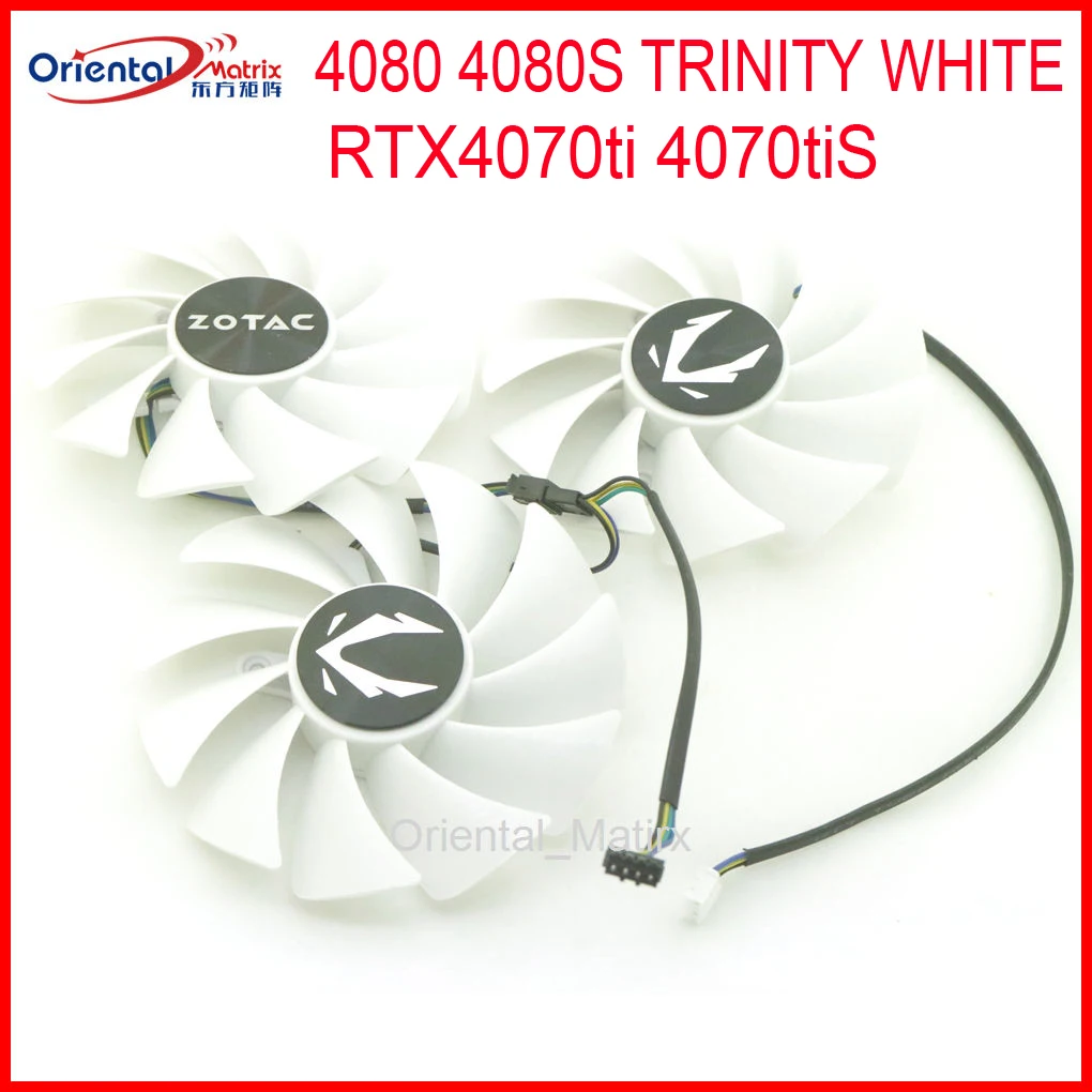 3pcs/Lot GA92S2U 88mm DC12V 0.46A 4Pin For ZOTAC RTX4070ti 4070tiS 4080 4080S TRINITY WHITE Graphics Card Cooling Fan