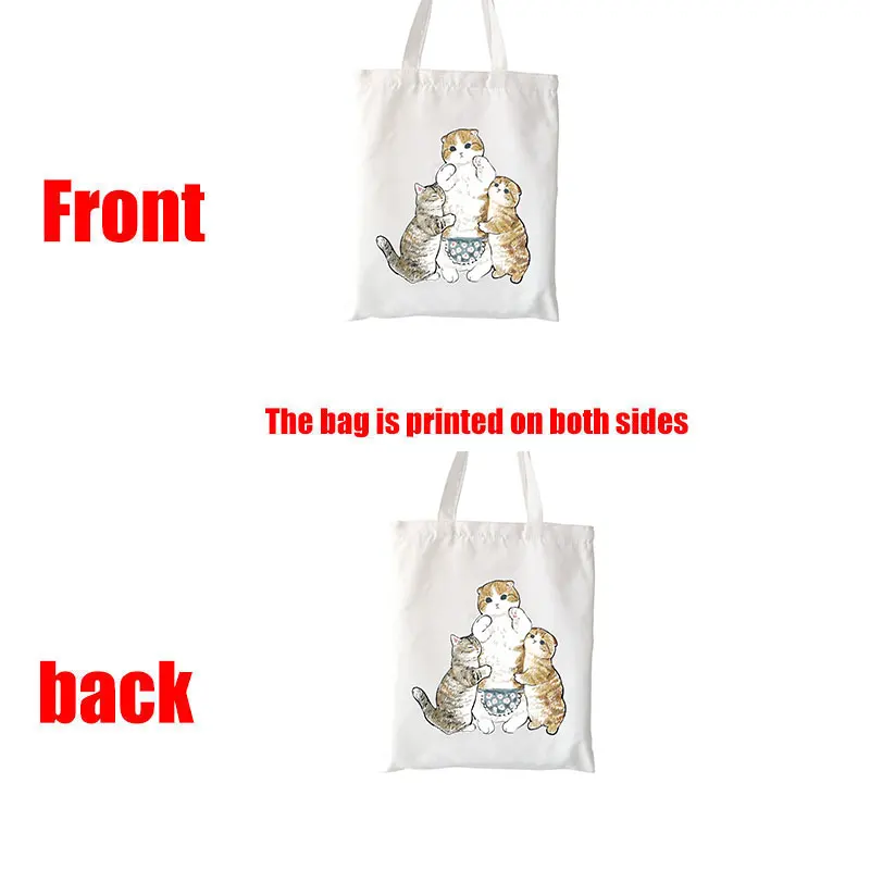 kawail Cat Shopper Bolso Tote Reusable Net Ecobag Cabas Shopping Bag Shopping Handbag Bag Bolsa Compra Plegable Jute Bag Bolsa