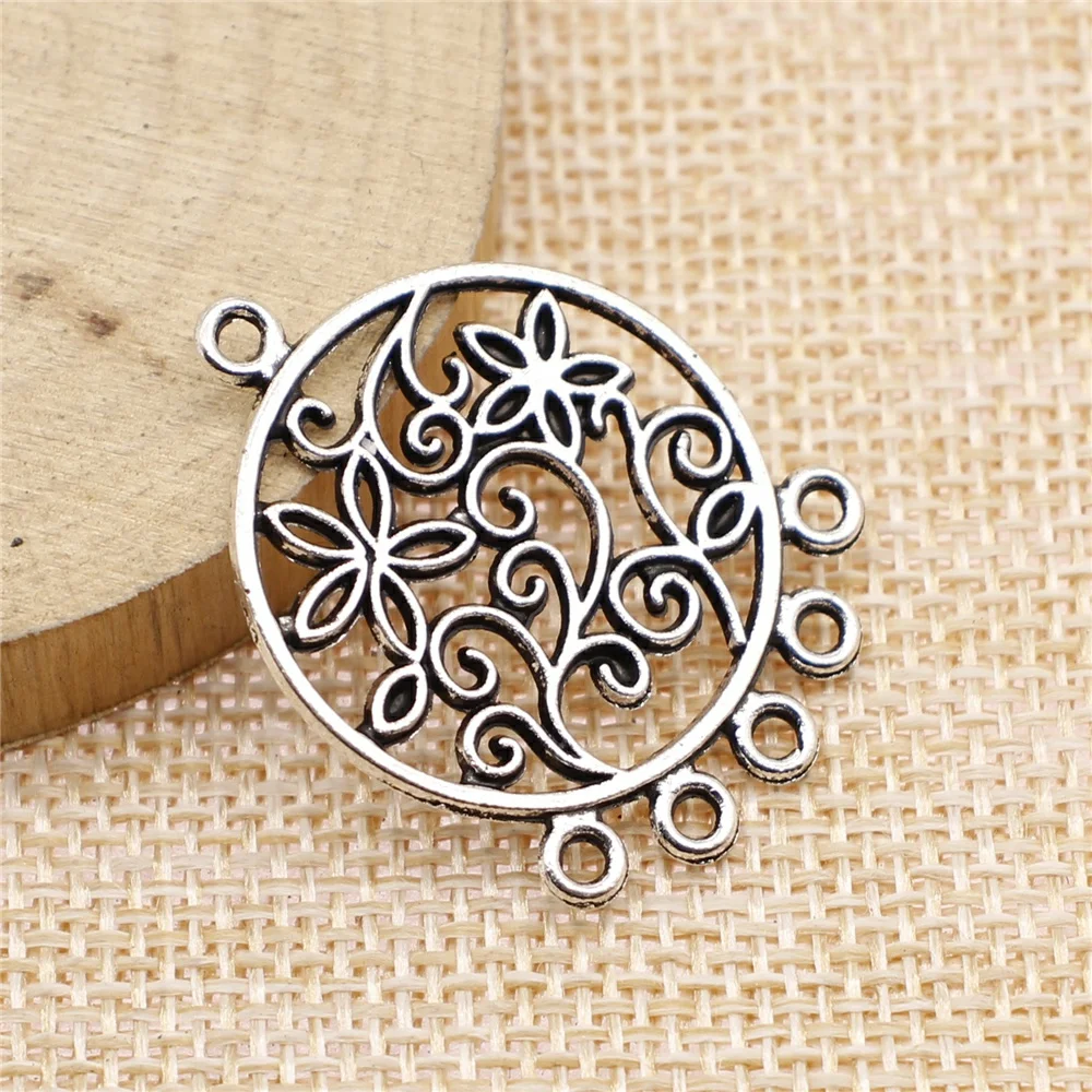 

Wholesale 60pcs/bag 35x26mm Charms Wholesale Native Dream Catcher Connector Antique Silver Color Making DIY Handmade Jewelry