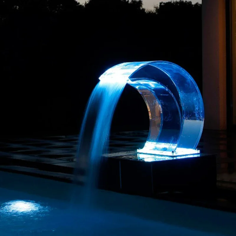 Swimming Pool Accessories LED Waterfall Hot Sale Artificial Rock Waterfall With Led Light