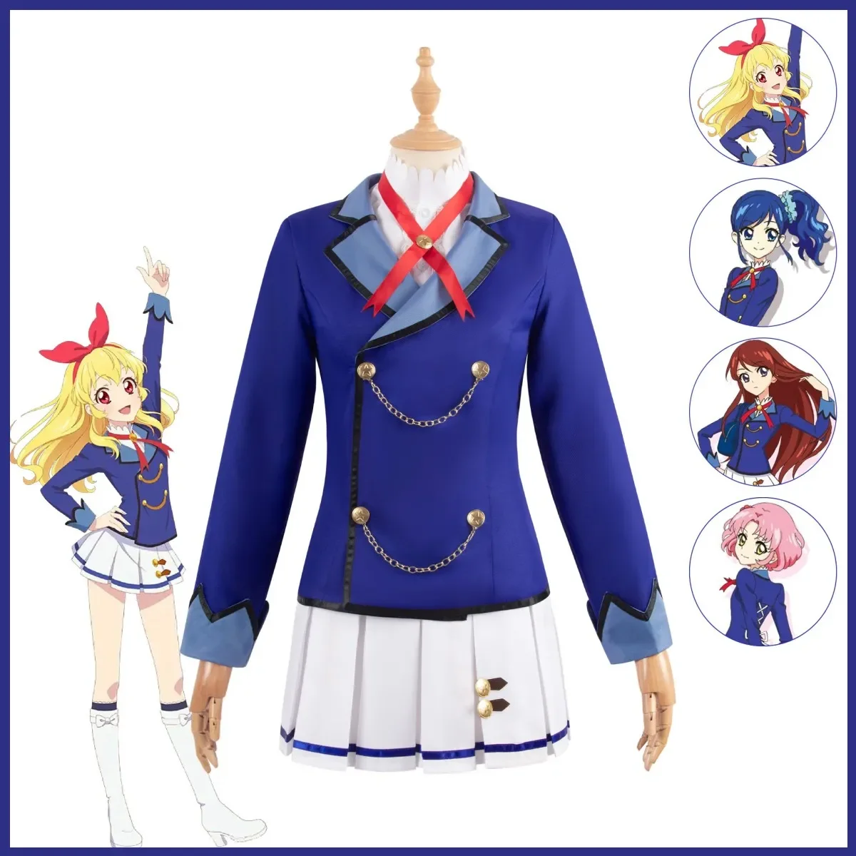 Anime Aikatsu Hoshimiya Ichigo Nijino Yume Nanakura Koharu Cosplay Costume Sakuraba Rola S4 School Uniforms Wig Woman Sexy Suit