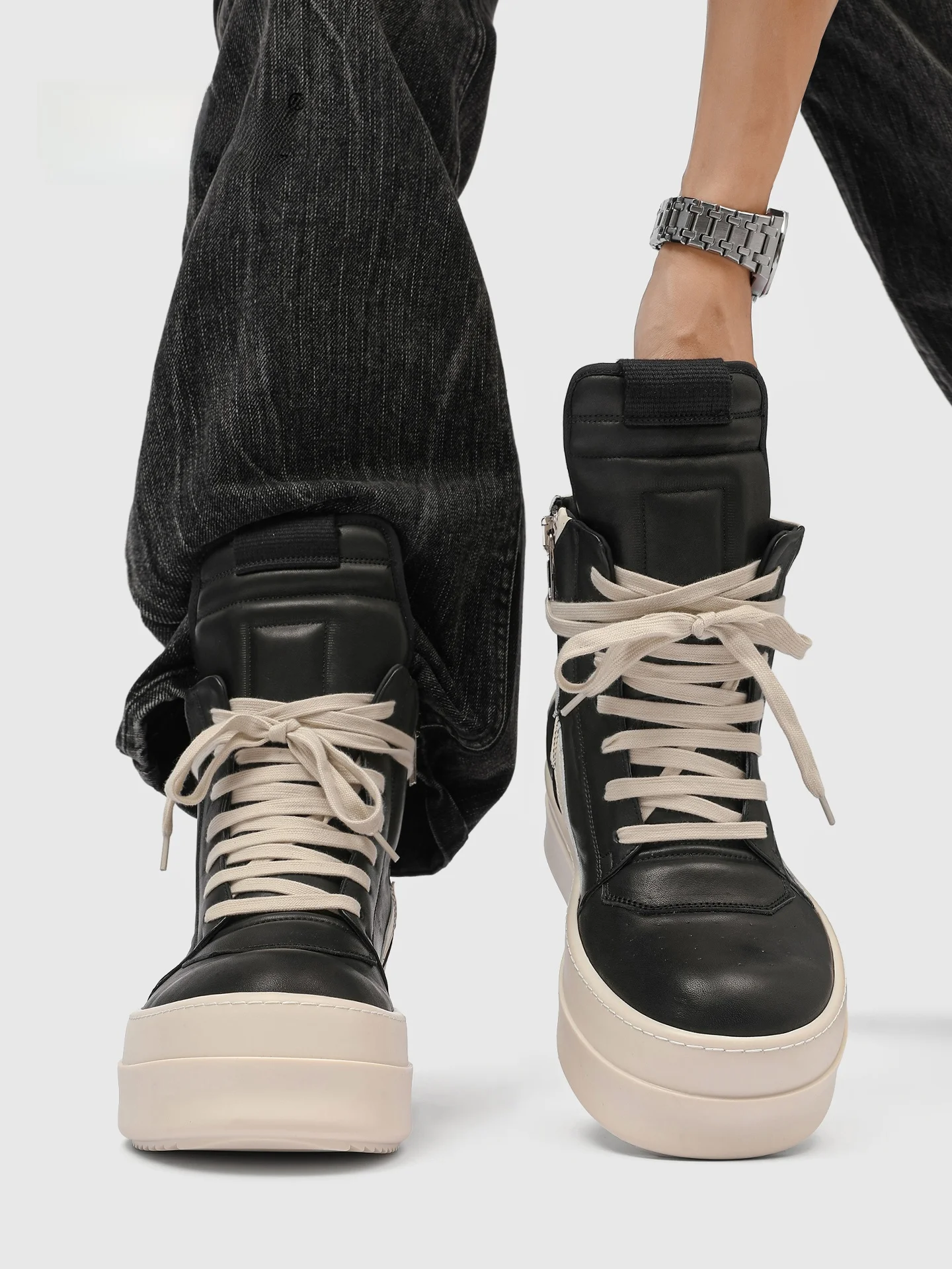 High-Top  Boots ex Summer New Sle Thi Bot Heightening Casual e Boots Men's Women's Street Sle oes