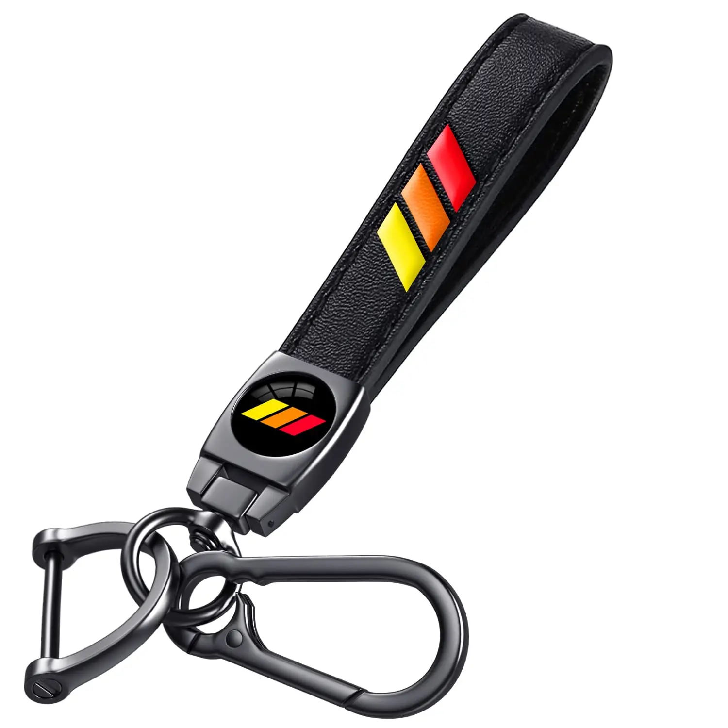 5Pcs Leather Keychain for Toyota Tacoma 4Runner Tundra TRD Camry Rav4 Metal Key Chain With Tire Valve Stem Caps Car Accessories