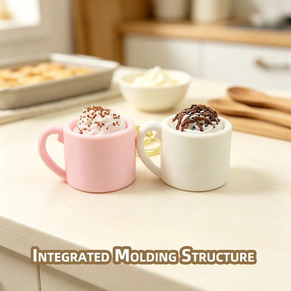 New Arrived 3D Printed Simulated Mug Ice Cream Coffee Cup Stress-relief Clicker Widget Charm Model DIY Decoration Craft
