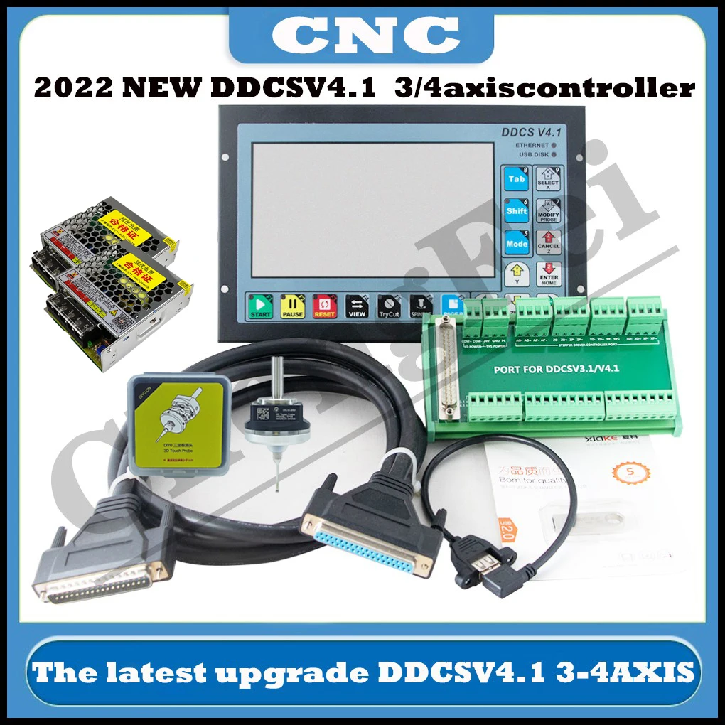 DDCSV3.1 upgrade DDCS V4.1 3/4 axis independent offline engraving and milling CNC motion controller + TP06 XYZ 3D edge finder