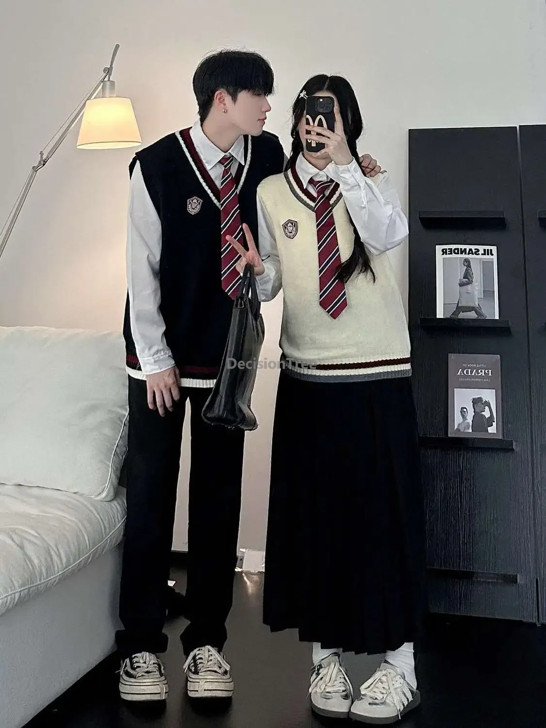 2025 stile college britannico autunno inverno caldo uniforme scolastica sport incontra performance corale uniforme jk dolce e gentile outfit