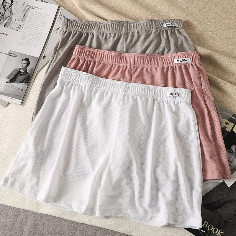 حجم كبير الرجال السهم السراويل الحرير الجليد رقيقة تنفس سراويل الذكور فضفاضة بارد السروال الصلبة التجفيف السريع النوم الملابس الداخلية #2