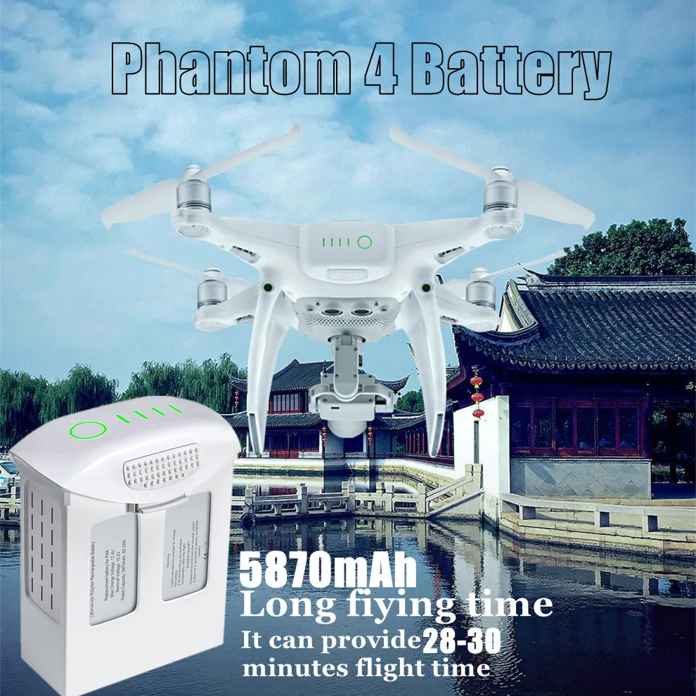 

DJ Phantom 4 15.2V 5870mAh Intelligent Flight Replacement Battery for DJ Phantom 4 Series Drones DJ Phantom 4 Phantom 4 Pro