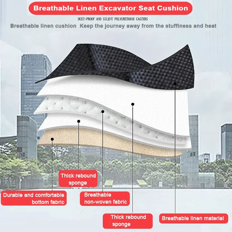 Car Digger Excavator Seat Cover Cushion Flax Wear-resistan Protector For KOMATSU HITACHI DOOSAN CAT JCB LGCE Liugong Shanmon