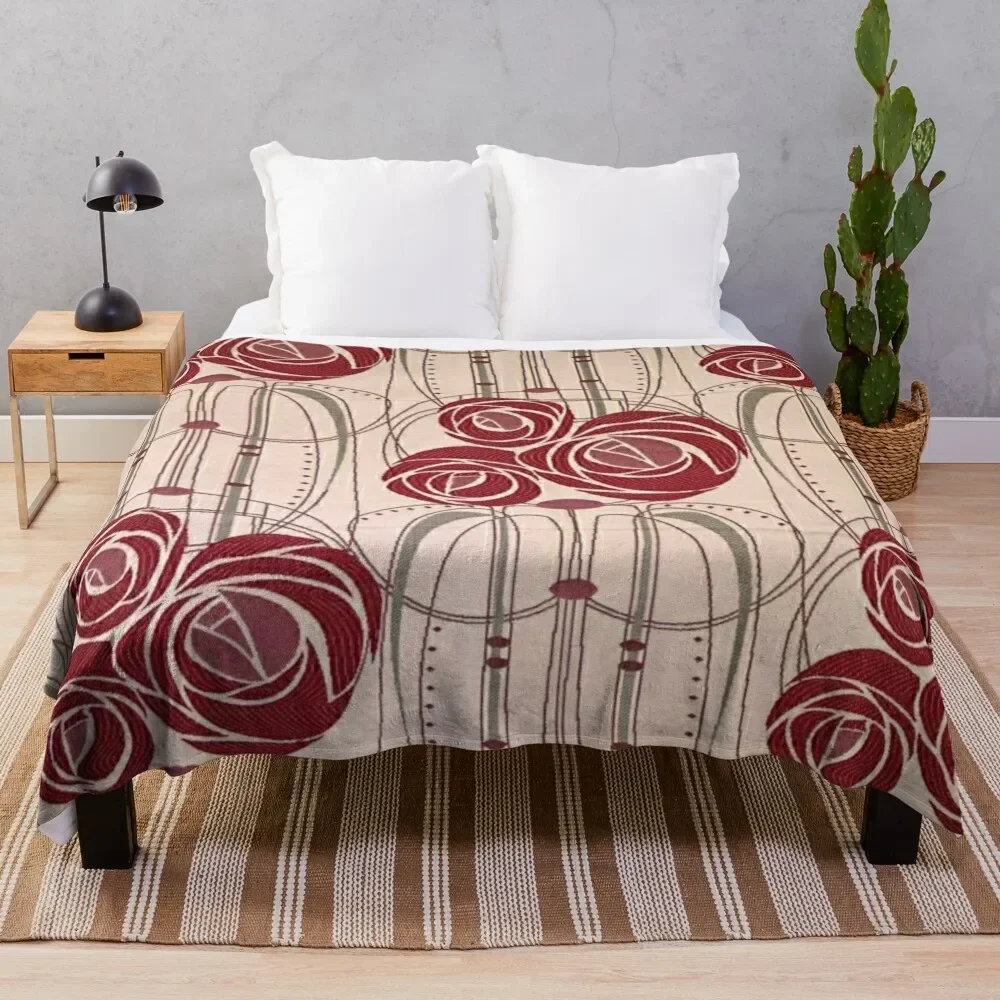 

Charles Rennie Mackintosh roses,Mackintosh abstract rose Throw Blanket Plaid wednesday Giant Sofa Blankets