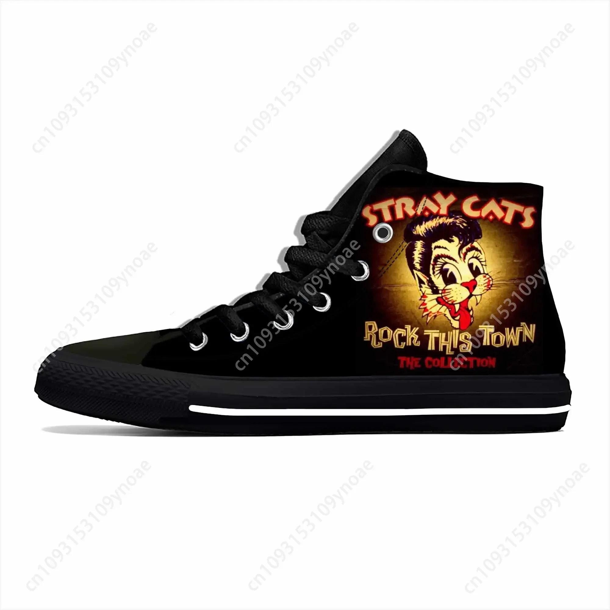 

Cat Music Rock Band Singer Fashion Funny Stray Casual Cloth Shoes High Top Lightweight Breathable 3D Print Men Women Sneakers