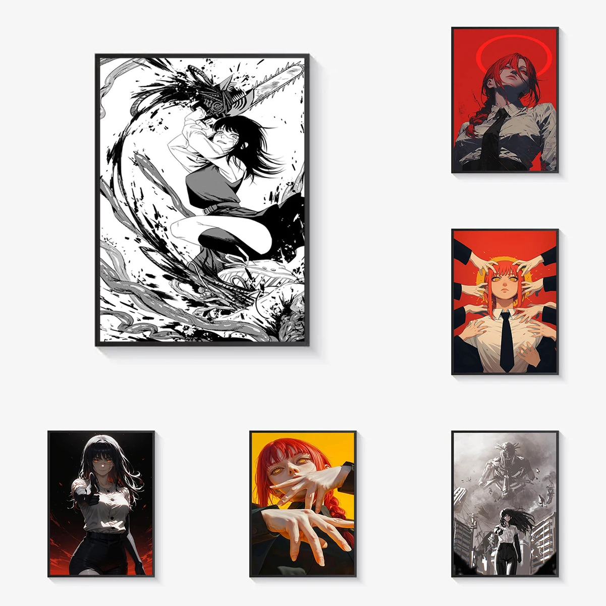

Vintage Anime Chainsaw Man Makima Poster Frames Wall Pictures Photos for Living Room Bedroom Decoration Art Mural Home Decor