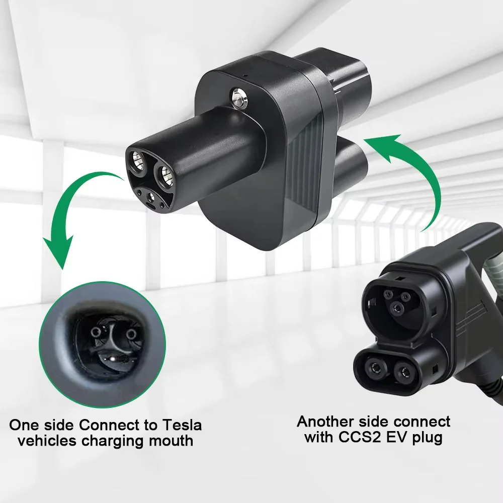 200kw CCS to NACS DC Adapter Tesla Charge Supercharger CCS2 Fast Charging Station Plug to Charge Tesla Model 3/X/Y/Z EV Socket