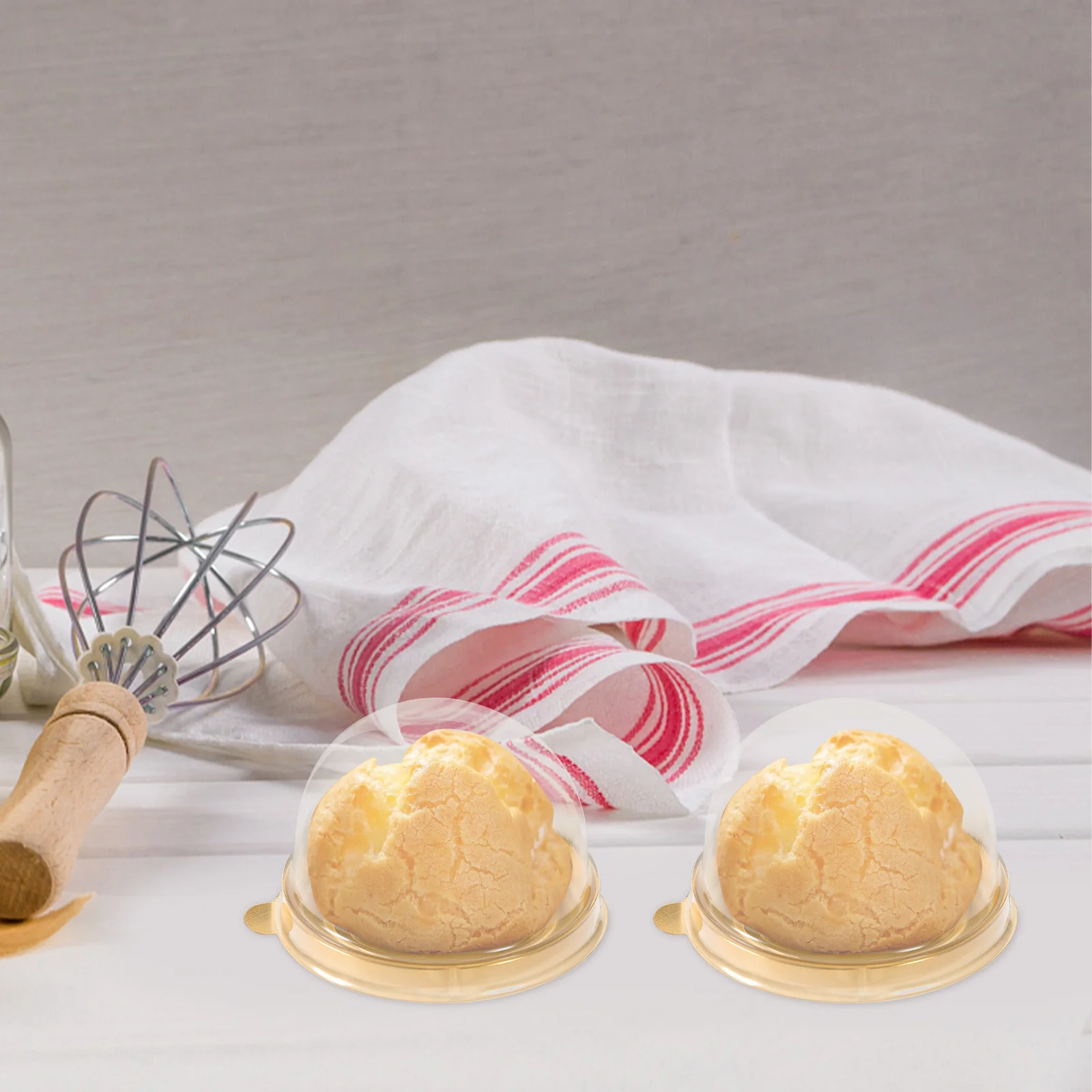 

50pcs Baking Packaging Transparent Mousse Containers For Desserts Cakes Macarons Compact Bakery Boxes With Window Treat Boxes