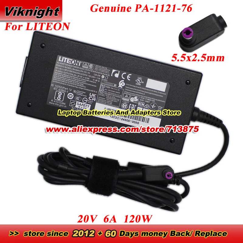 

Genuine LITEON PA-1121-76 AC Adapter 20V 6A 120W Power Supply for Alpha-V V170PNH with 5.5x2.5mm tip Power Adapter