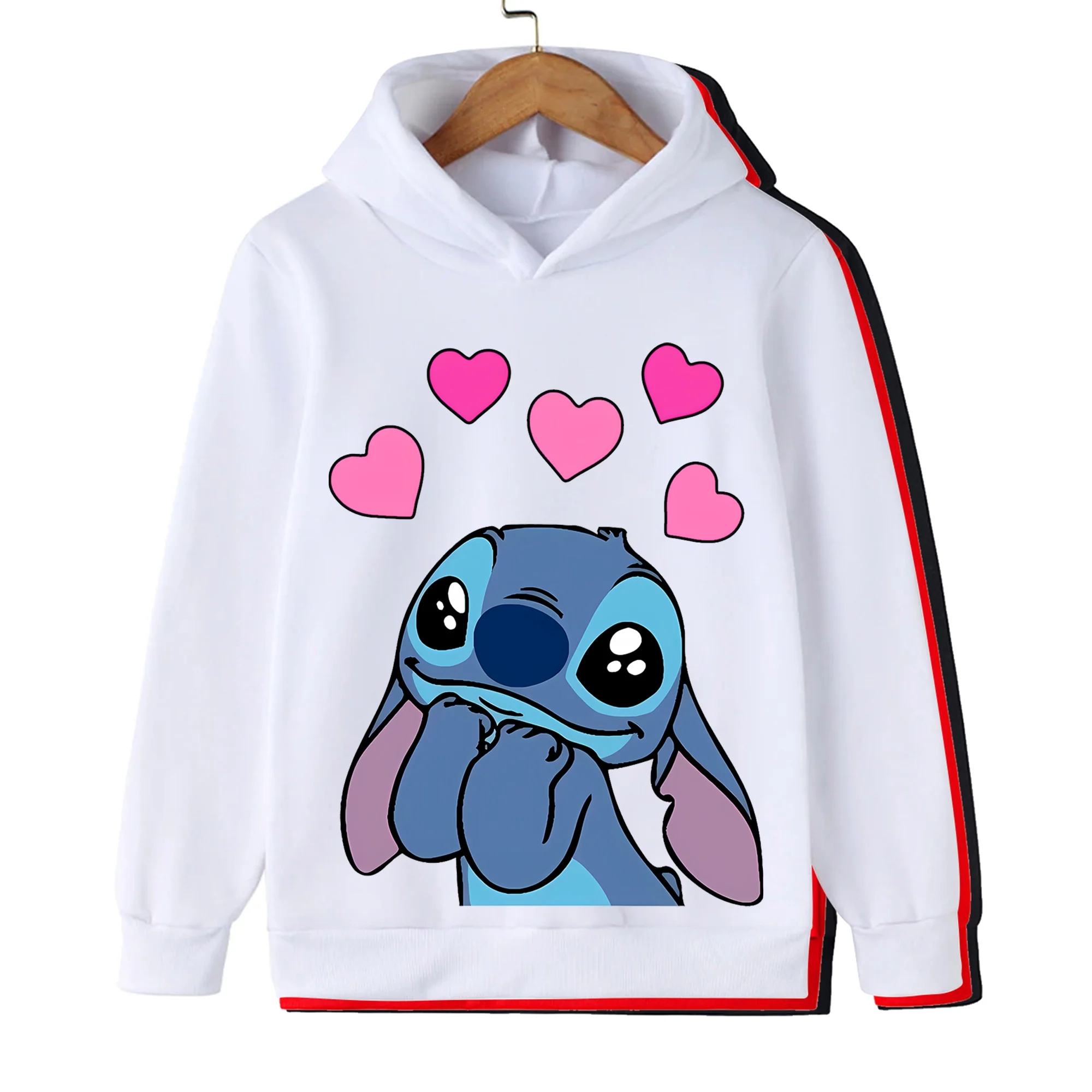 Kawaii Lilo Stitch Hoodie Kids Clothes Girls Clothing Fashion Baby Boys Clothes Autumn Warm Stitch Sweatshirt Children Tops