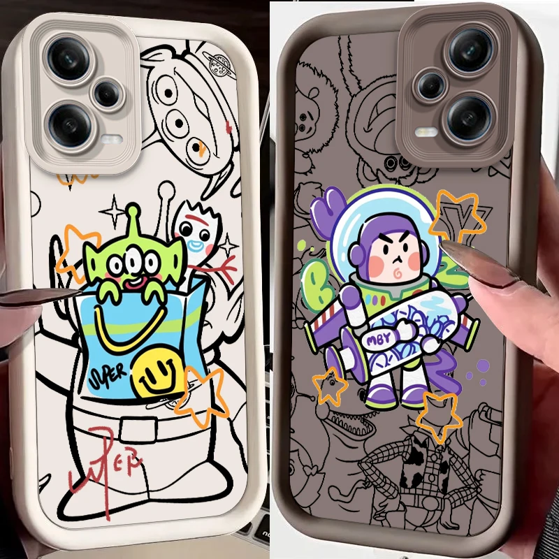 Toy Story Cartoon Anime For Xiaomi Redmi Note 14 13 13R 12 12R 11 11E 11T 11S Pro Plus 4G 5G Eye Ladder Soft Phone Case Soft