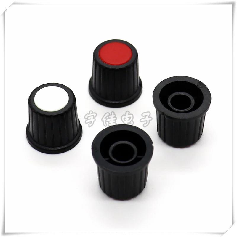 10PCS 17*15.5 2 Color Plastic Knob Potentiometer Knob Volume Adjustment Knob Cap Is Suitable For Flower Shaft 6mm