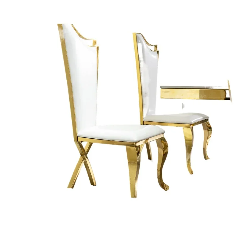 

Light luxury dining chair, home high-end high-flannel soft bag back chair