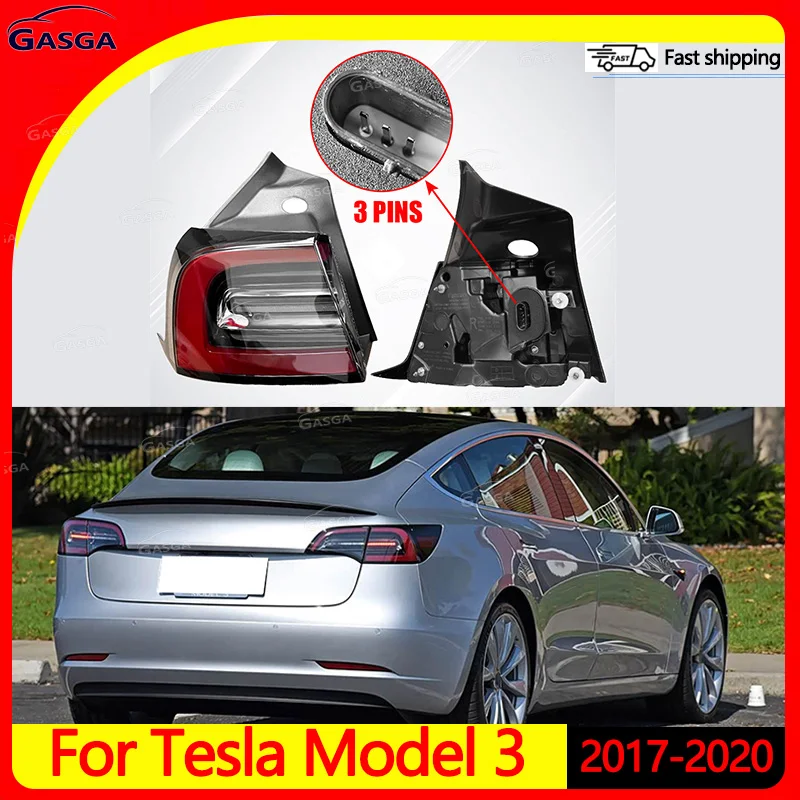 

Fit For Tesla Model 3 2017-2020 Car Accessories 1077398-00-F 1077397-00-G NEW LED Rear Tail Light Turn Signal Trunk