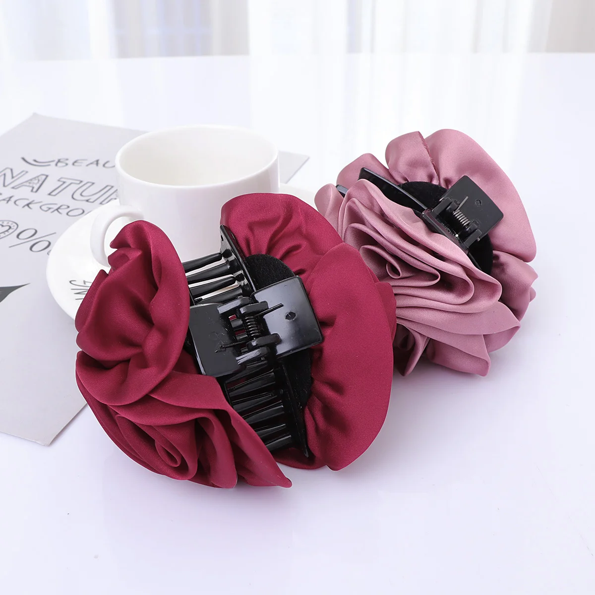 

4pcs Flower Holding Hairgrip Claw Clips Strong Hold Teeth Design Smooth Edge For Women Hair Accessories