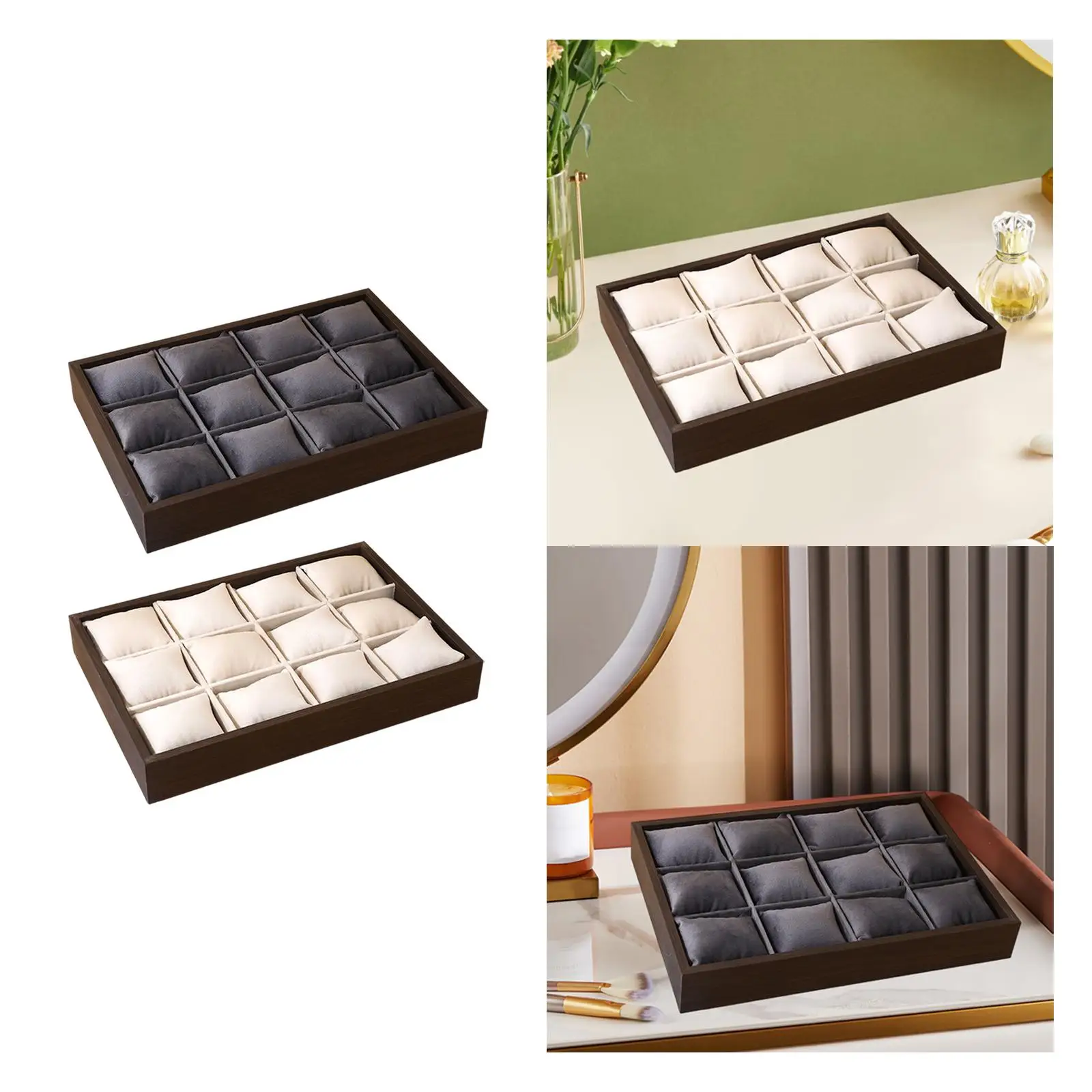 علبة مجوهرات منظم مجوهرات الساعة المخملية لمعرض المجوهرات في المتاجر #1