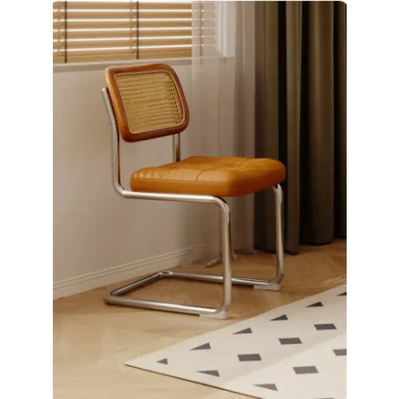 # Ancient Rattan Dining Chair, Household Trendy Dining Table Backrest, Coffee Shop, Hotel, Leisure, French Retro, Vassily Chair