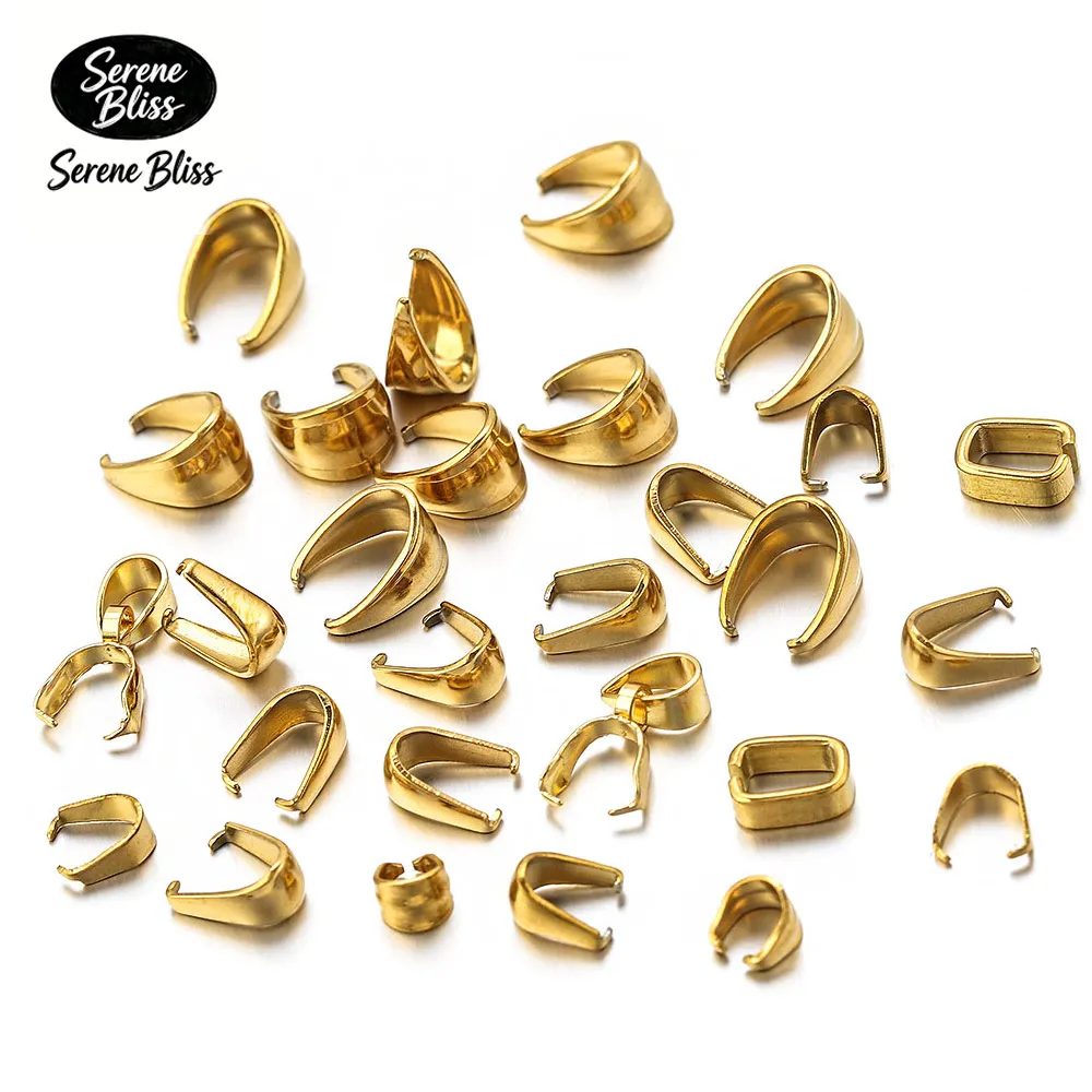 

20/50PCS Stainless Steel Pendant Clips Pinch Bail Clasps Buckle Charms Necklaces Hooks Connector for DIY Jewelry Making Findings