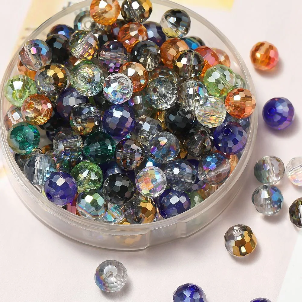 오스트리아 96 얼굴 투명 공 구슬 크리스탈 유리 느슨한 구슬 보석 만들기 DIY 팔찌 목... - 1