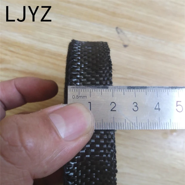 Real Carbon Fiber Fabric Braid Belt Plain Woven Cloth 20mm/30mm Wide 3K 280gsm-Select Size